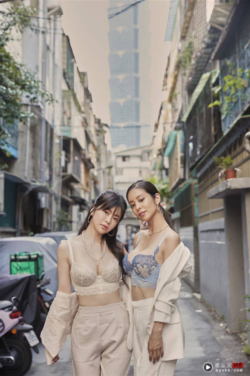 涩谷由里日前与另一“举牌女神”大柳麻友（右）现踪中国台湾。（图／翻摄自almoore_official&nbsp;IG）